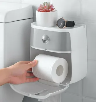 

Waterproof Wall Mounted Tissue Paper Box Modern Toilet Roll Holders Towel for Bathroom Plastic High Quality Organize Rack
