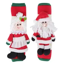 2Pcs Christmas Theme Appliance Microwave Oven Refrigerator Door Handle Cover Protector Decor Keep off Fingerprints
