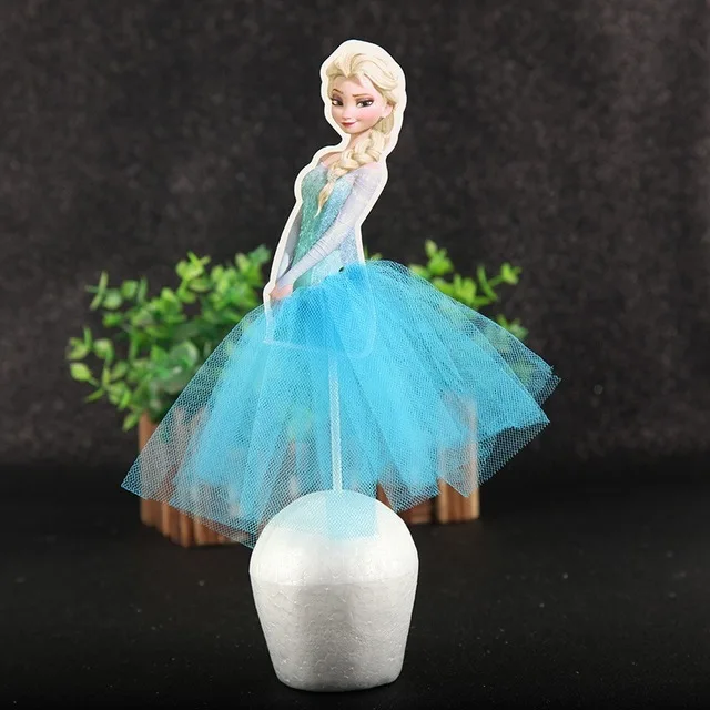 1pcs 21cm Princess Birthday Party Decorations Kids Cake Topper for Girls Birthday Decoration Anniversaire Cake Supplies Elsa