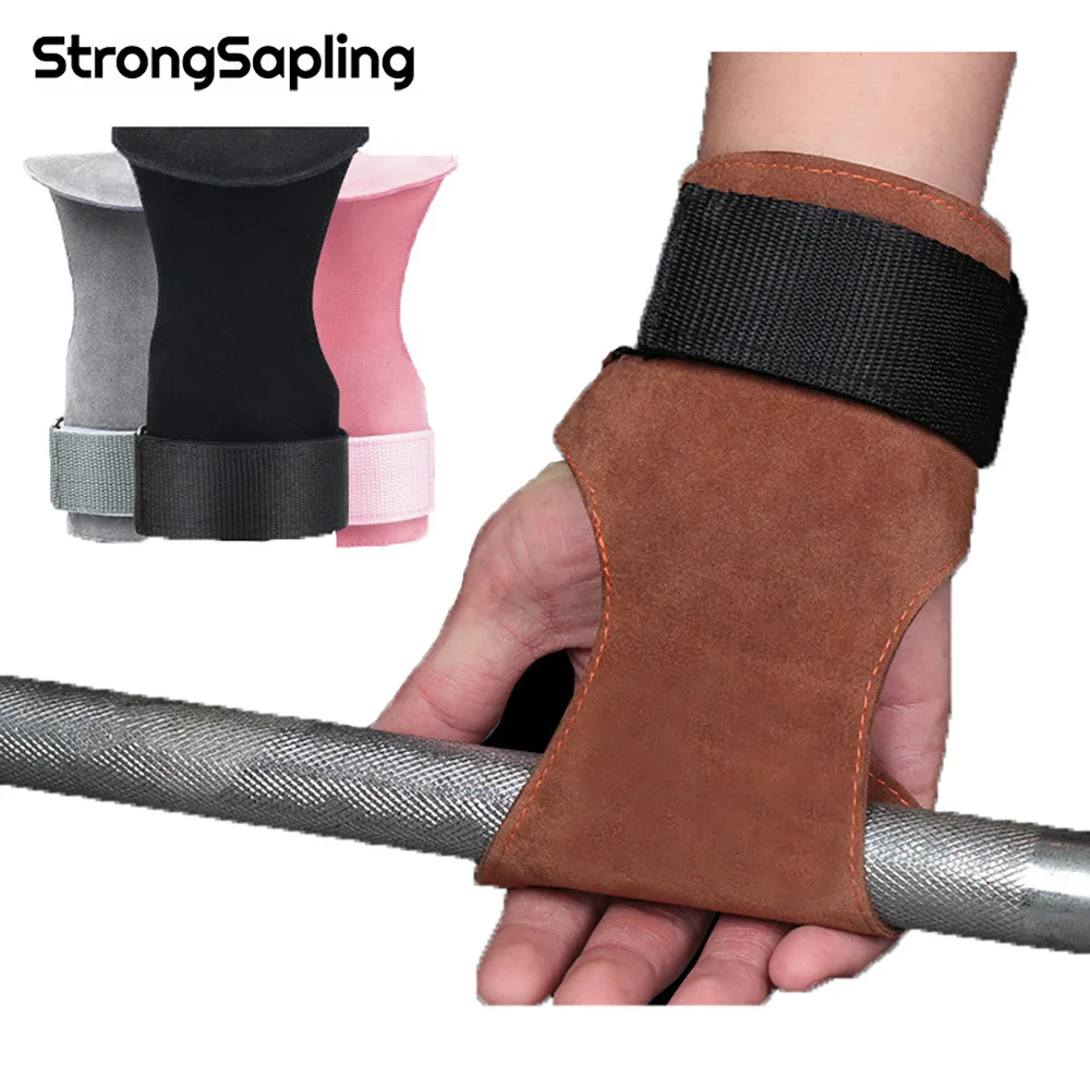 Leather Gymnastic Grips Anti Skid Weight Lifting Gloves Gym Fitness Power Protector Dumbbell Workout Bodybuilding Wrist