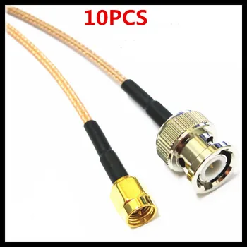 

10PCS SMA-M to BNC RF connection RG316 extension line length 20CM