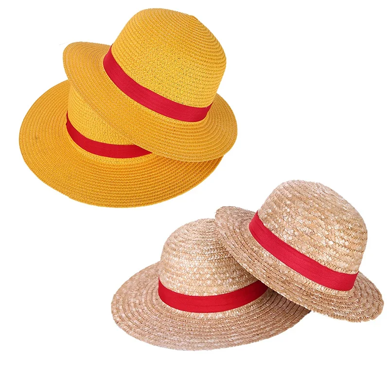 Luffy Hat Straw Hat Performance Animation Cosplay Accessories Hat Summer Sun Hat Yellow Straw Hats for Women 31 35CM 1