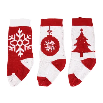

3pcs Christmas Themed Socks Pendant Gift Bag Lovely Socks Hanging Decor Socks Ornament for Festival Gift