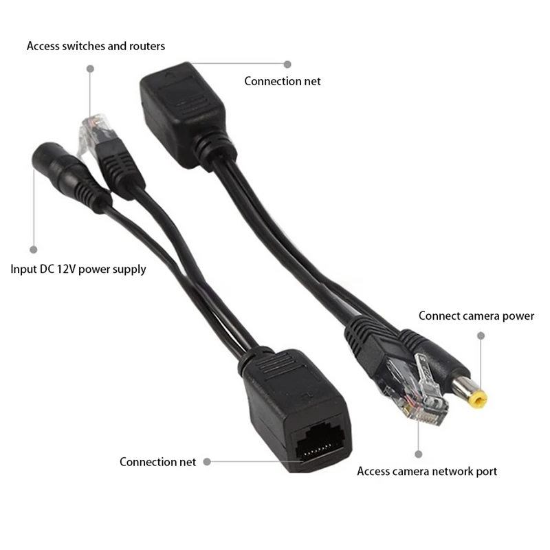 POE Adapter Switch Cable Tape Screened POE Splitter Injector Power supply 12-48V Synthesizer Separator Combiner