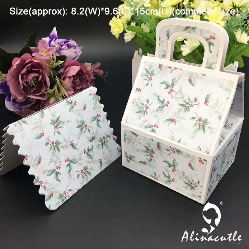 Металлическая вырубная Подарочная коробка для дома, коробка для конфет, скрапбук, бумага ручной работы, открытка, альбом, штамповка, искусство, Alinacutle die
