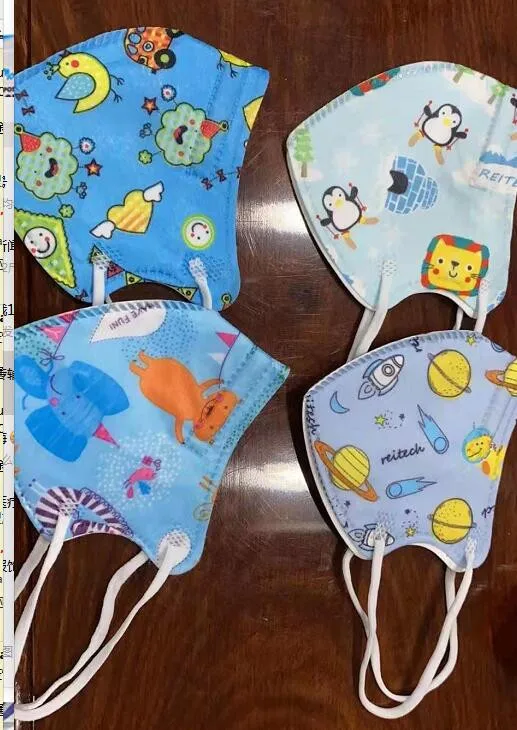 10PCS Children Mascarilla Fpp2 Homologada Face Mask 4-12Years Old Mascarillas Fpp2 Niños Hourse Printed Masque Enfant KN95 6