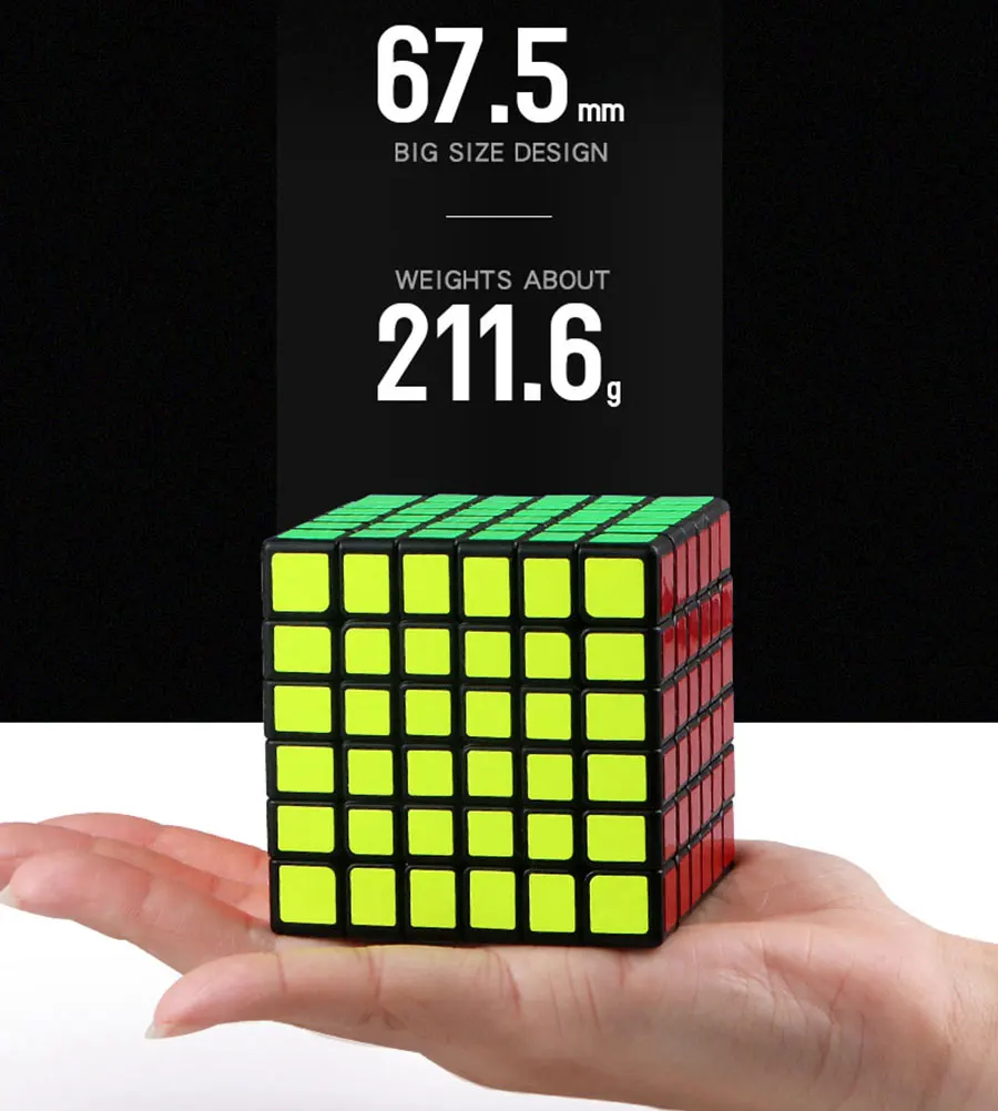 6x6 Головоломка Куб Qiyi Qifan S 6x6x6 кубик Скорость 6 слоев Черный Stickerless Cubo Magico игровой куб игрушка для детей