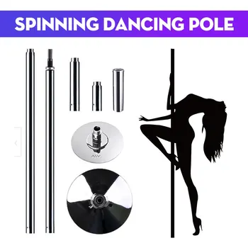 

45mm Professional Silver Stripper Pole Dance Spin Pole Removable Home Fitness Exercise Training Pole Dancing Pole Kit