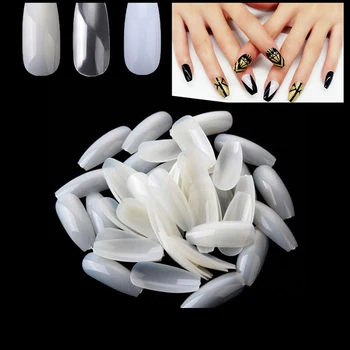

2Pack/1200Pcs Acrylic False Nail Art Tips Transparent Natural Artificial Finger Fake Nail Tips Nail Beauty UV Gel Manicure Tools
