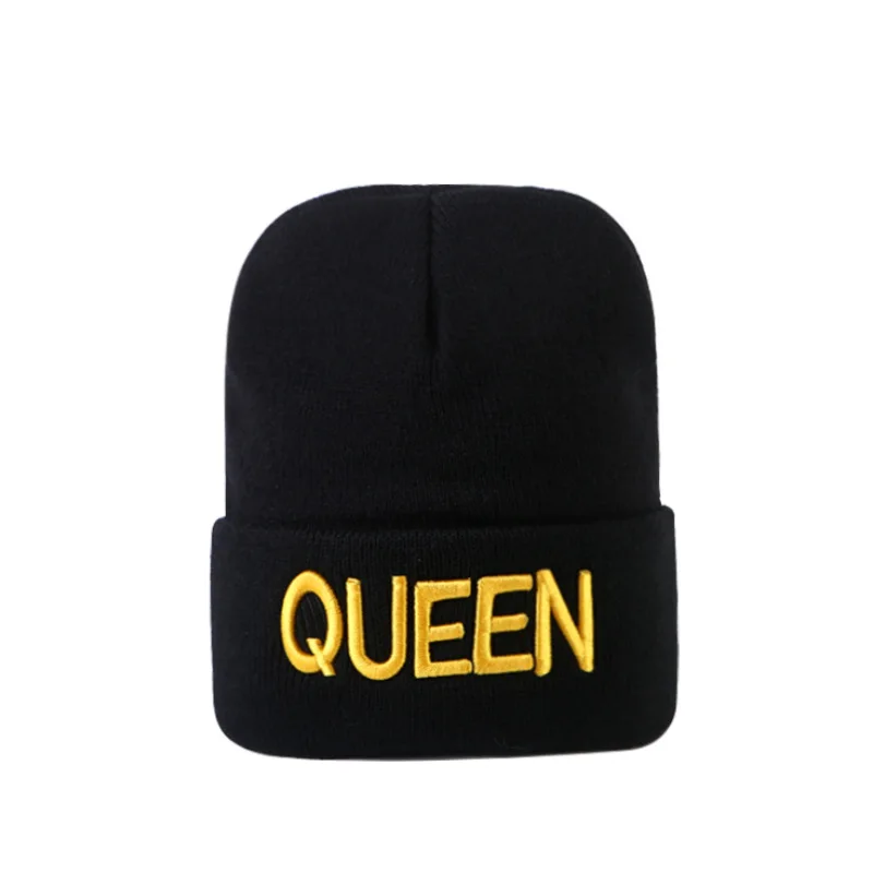 KING QUEEN Letter Beanies Embroidery 