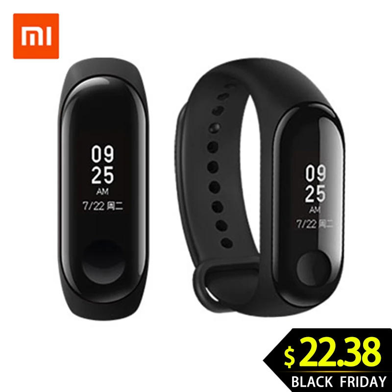 Origina Xiaomi Mi Band 3 4 смарт-Браслет фитнес-браслет большой сенсорный экран OLED частота сердечных сокращений сообщения Smartband