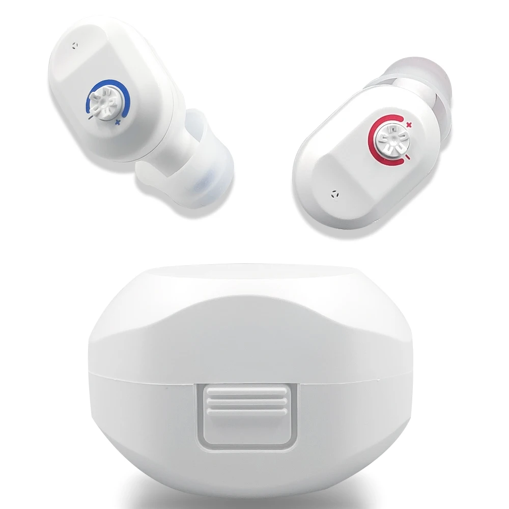 Rechargeable Digital Wireless Hearing aids 4 Channels Mini ITC Sound Amplifier Portable