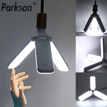 

LED Lamp 30W 45W 60W E27 LED Bulb AC 220V Foldable Fan Blade Bulb Angle Adjustable For Indoor Home Pendant Light Lampada