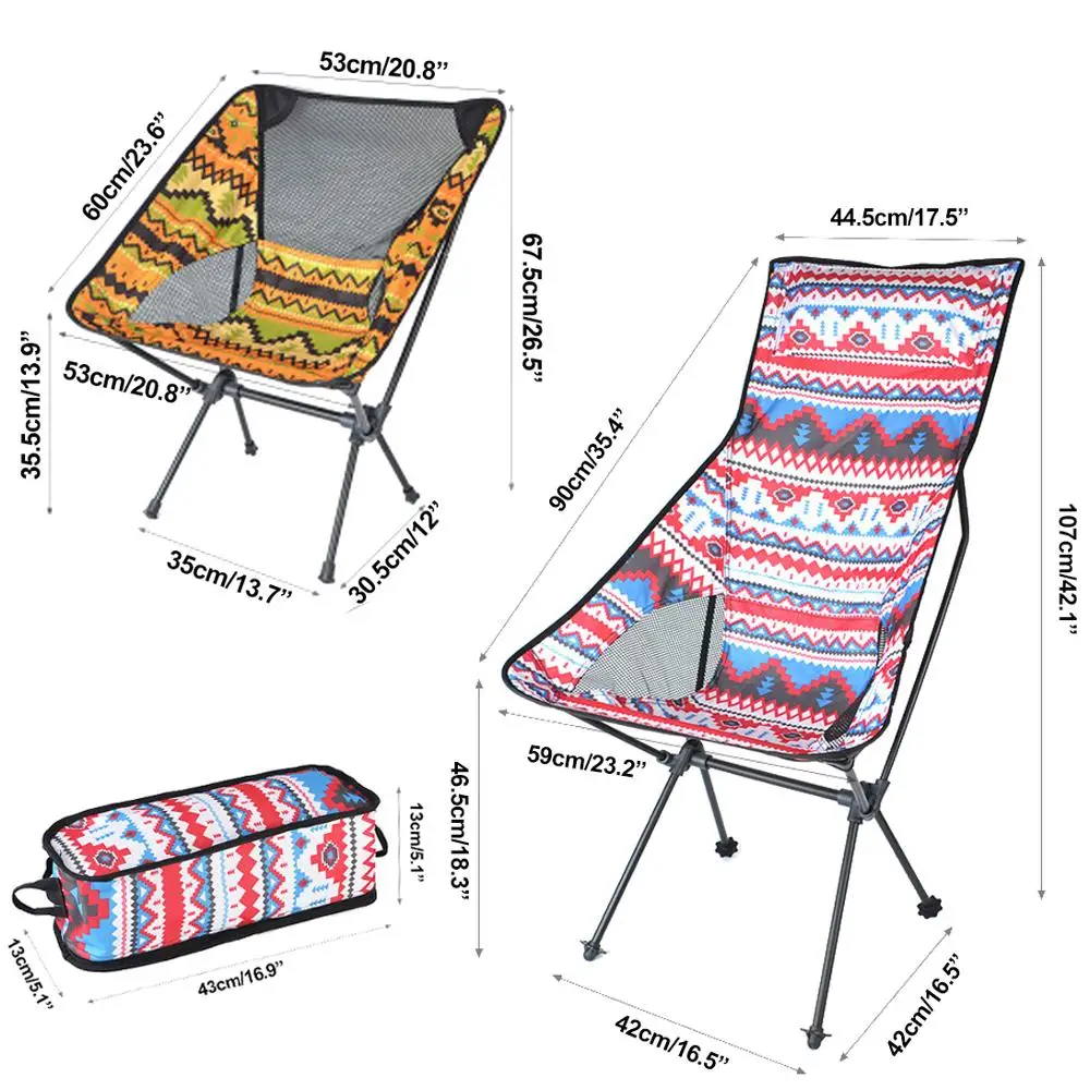 Folding Chair Desert&Fox Camping Chair Multicolor Picnic Beach Collapsible Backrest Chairs with Carry Bag Outdoor Portable Foldable Chair for folding chair