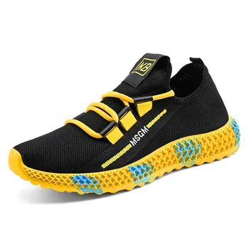 

Men's Fly Woven Casual Sneakers Fashion Comfortable Lightweight Outdoor Sneakers Zapatillas Hombre Breathable Running Shoes