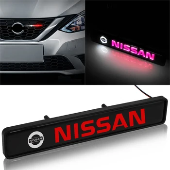 

Car sticker front hood grille emblem LED decorative lights for Nissans Nismo Tiida Teana horizon Juke x-trail Almera Qashqai
