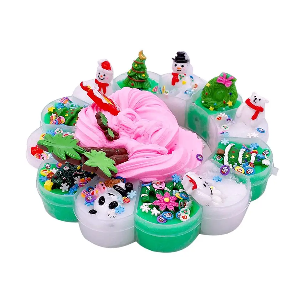 Slime Mud Crystal Kit Cute Sun Flower Box DIY Charm Kit Relief Stress Toy Slime Kit Supplies For Children
