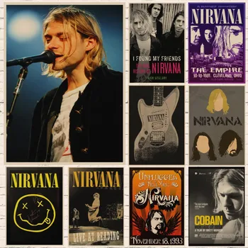 

Vintage Poster Nirvana Kurt Cobain dormitory Kraft Rock Orchestra decorative painting Poster retro poster