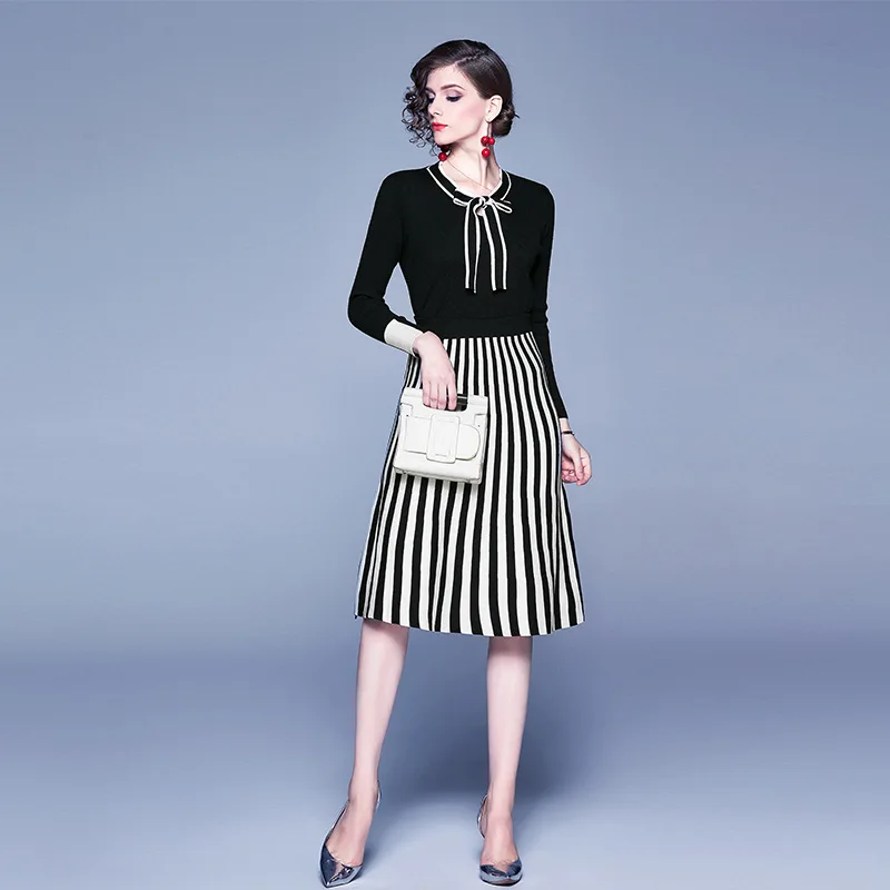 

2020 New Style Fashion Early Autumn-Western Style Fashion Elegant HEATTECH Fashionable Set Autumn And Winter Knitted Autumn And