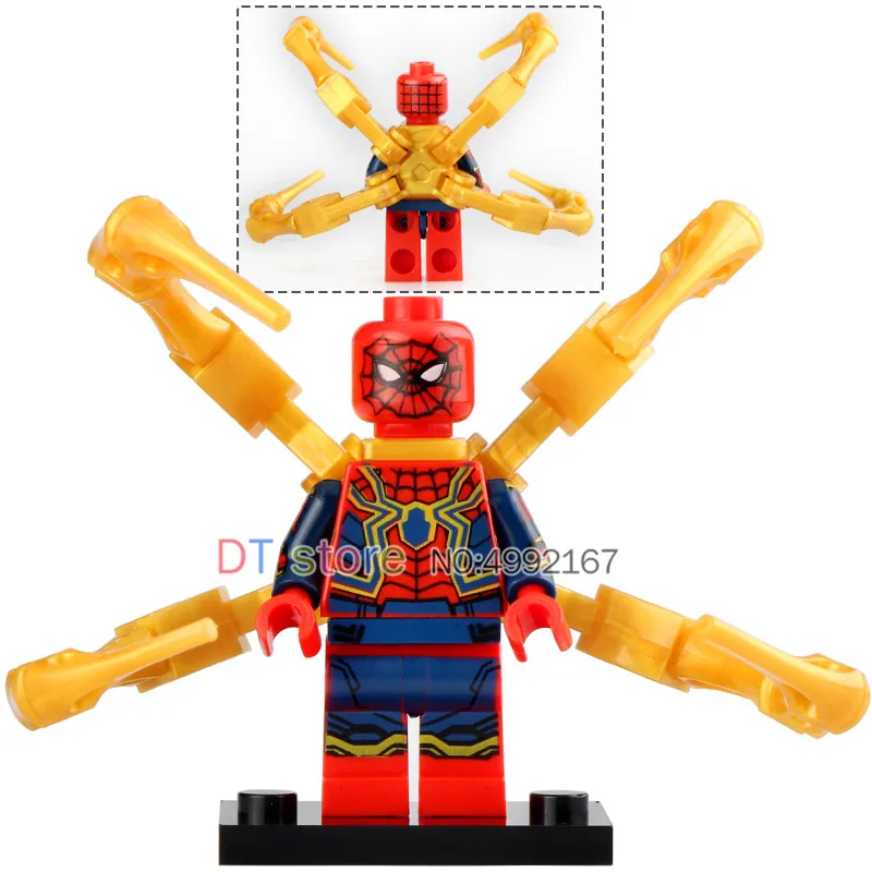 

50pcs Avengers 4 Infinity War Spiderman Venom Ant-man Batman Figures Learning Gift Building Blocks For Children Toys GD229