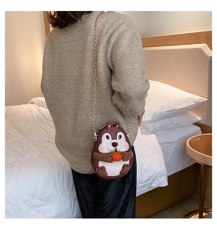 Забавный милый хомяк, мультяшный дизайн, сумка на цепочке для молодых девушек, сумка на плечо, кошельки и сумки, повседневный женский клатч, сумка-тоут, сумка Bolsa