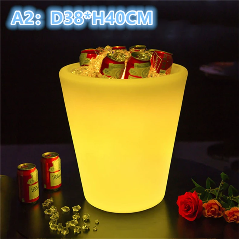 LED Wine Buckets Glowing Flower Planter Pot RGBW Lighting Lamp with 24 keys remote control free shipping - Испускаемый цвет: changeable
