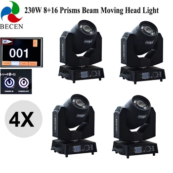 

4pcs 230W 7R Sharpy Beam Moving Head Lights 8+16 bi-prism Very Smooth Scan 3-Phase Motor Low Noise Fan light