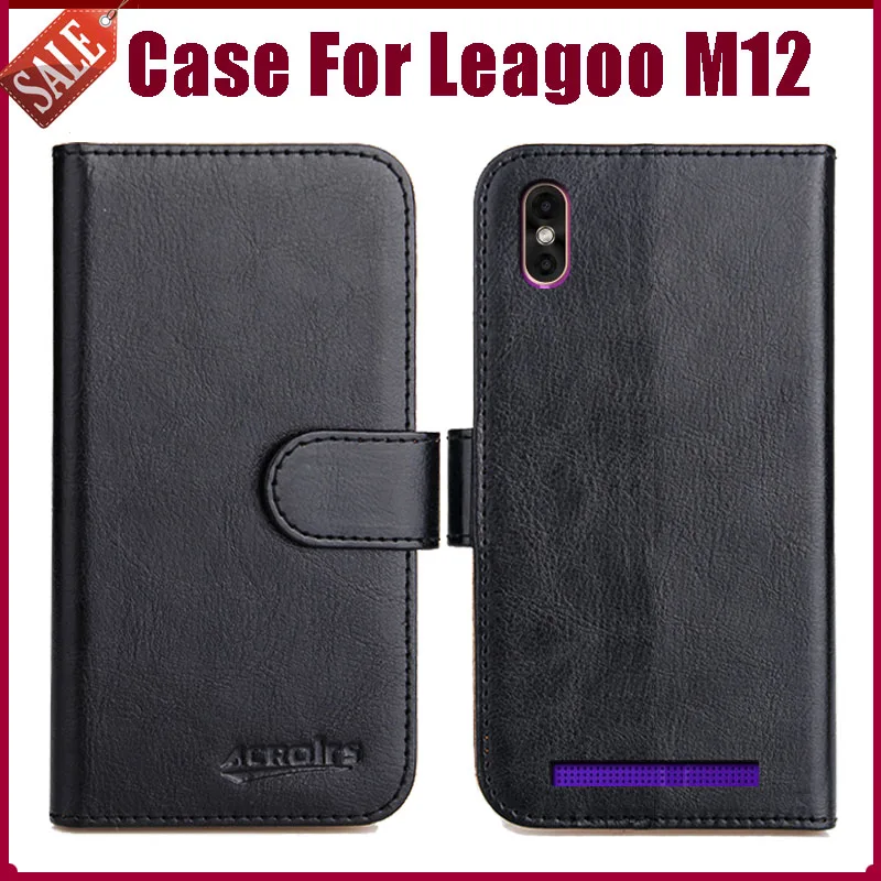 

Hot! Leagoo M12 Case 5.71" 6 Colors Flip Soft Leather Phone Wallet Cover Stand Function Case Credit Card Slots