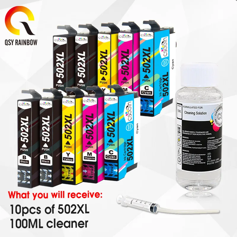1-10pcs T502XL 502 502XL full Ink Cartridge with Chip Compatible for epson XP5100 xp5105 WF2860 WF2865 printers