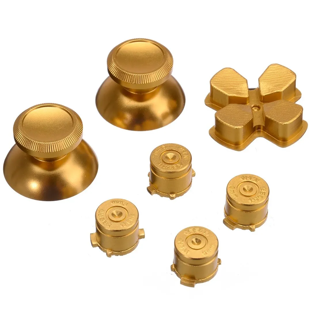 1 Set Alloy Metal Bullet Buttons Thumbsticks Cap Kit For PS4 Controller Gamepad Controller