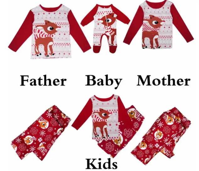 Рождественские пижамы для всей семьи; комплекты пижам; одежда для сна на Рождество зеленого цвета для детей и взрослых; одежда для сна; семейный повседневный комплект одежды с Санта-Клаусом - Цвет: Style 4