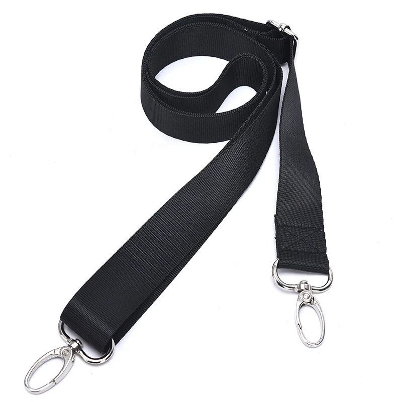 1pc Black Adjustable Nylon Shoulder Bag Belt Replacement Laptop Crossbody Camera Strap 120x25cm