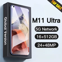 Téléphone portable Android M11 Ultra, Version globale, 16 go + 1 to, réseaux 5G, GPS, caméra HD 48mp + 64mp