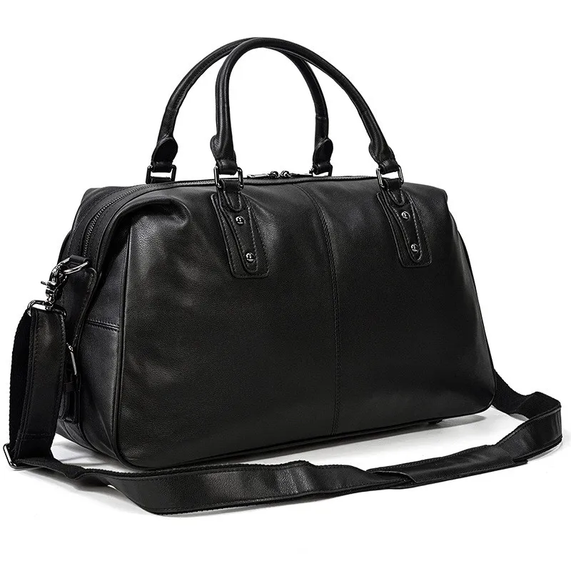 Front Display of Woosir Leather Travel Bag Black