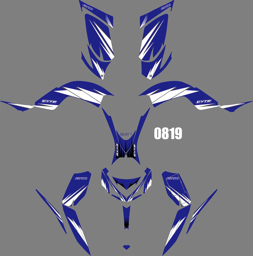 0819 мотоцикл команда Графический и фон наклейка наклейки комплекты для Yamaha RAPTOR 700R 2013