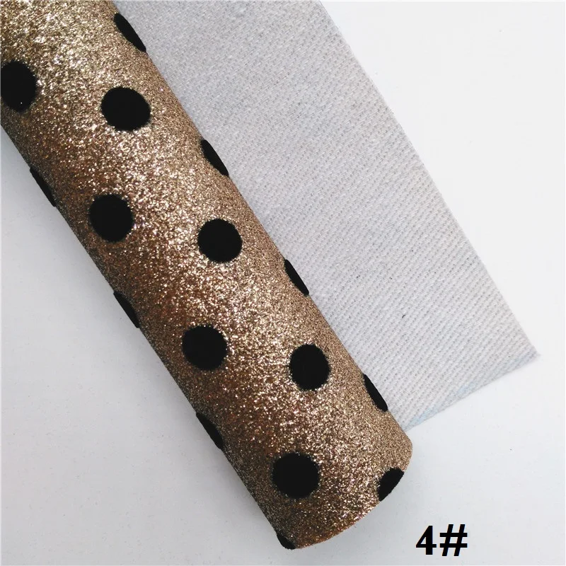 4 Glitterwishcome 21X29 см A4 Размер блестящая ткань, в горошек леопардовая Флокированная блестящая кожаная ткань листы для бантов, GM456A - Цвет: 4
