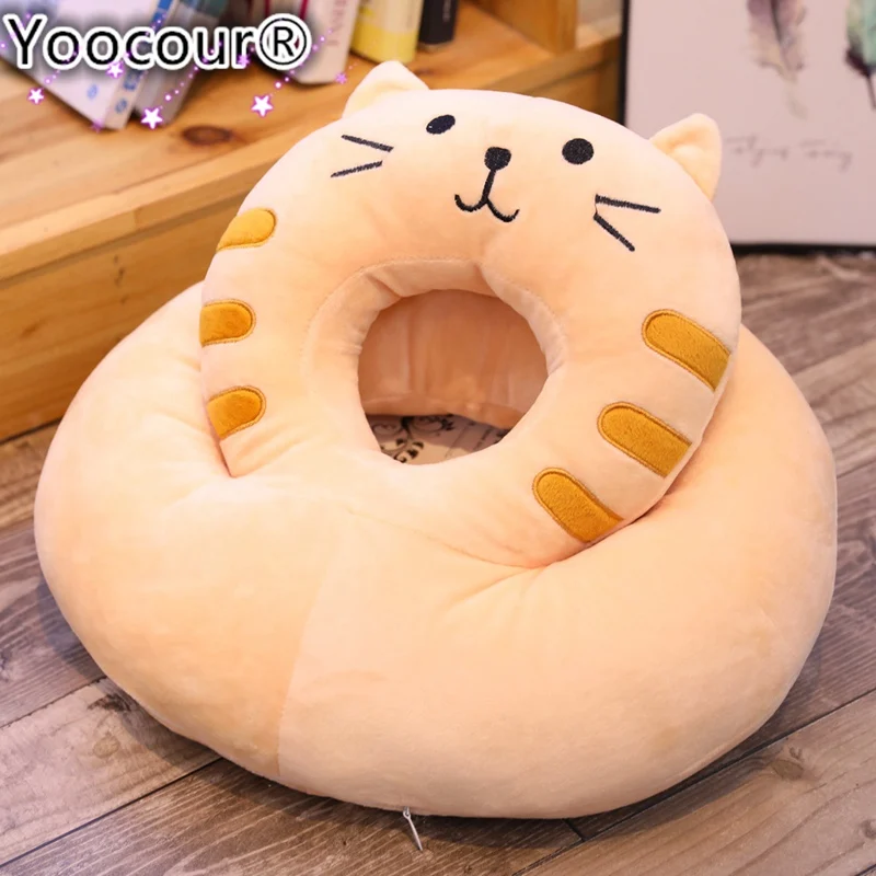 35 см кавайные смайлики кошка плюшевая подушка для сна Kawaii Плюшевые игрушки для кошек детский подарок кукла милые игрушечные животные 3 цвета Автомобильная подушка - Цвет: 1