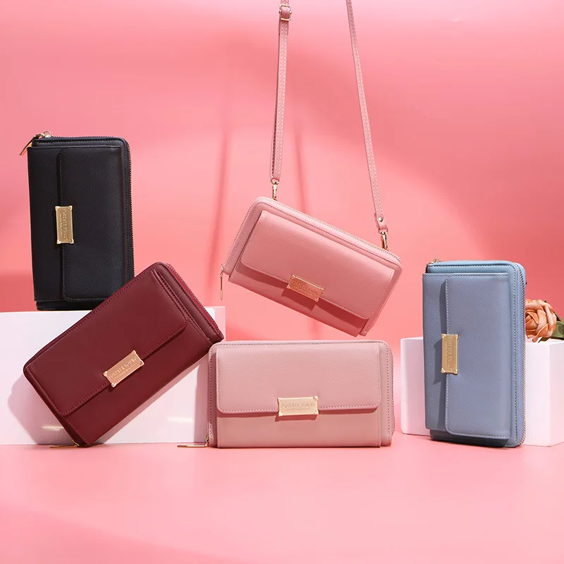 

WEICHEN Brand Designer Women Long Wallet with Zipper Phone Pocket Card Holder Ladies Long Purses Women Long Clutch Mini Flap Bag