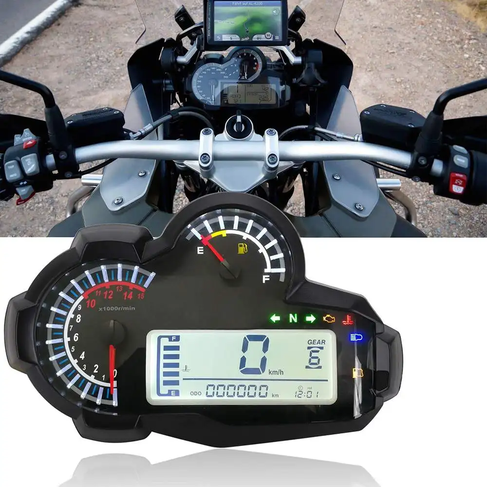

15000RPM LED Speedometer Digital Odometer Universal Backlight For 2 4 Cylinders For BMW/Honda/Ducati/Kawasaki/Suzuki Motorcycle
