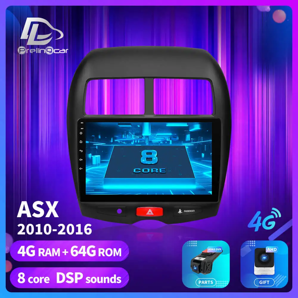Prelingcar для Mitsubishi ASX 2010- лет android 9,0 Автомобильный gps радио мультимедиа no 2 din 4G монитор видео плеер навигация
