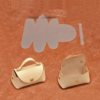 

Leather Craft Mini Bag Coin Purse Sewing Pattern Acrylic Stencil Template Kit LX9F