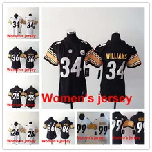 Женщины дамы Все сшитые Питтсбург s#84 Antonio коричневый#7 Ben Roethlisberger#25 Бруны#26 LeVeon Bell Джерси