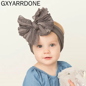 

Baby Girls 5.5inch Bow Headband Turban Lace Bowknot Head Wrap Wholesale Kids Newborn Haarband Top Knot Hairband Hair Accessories