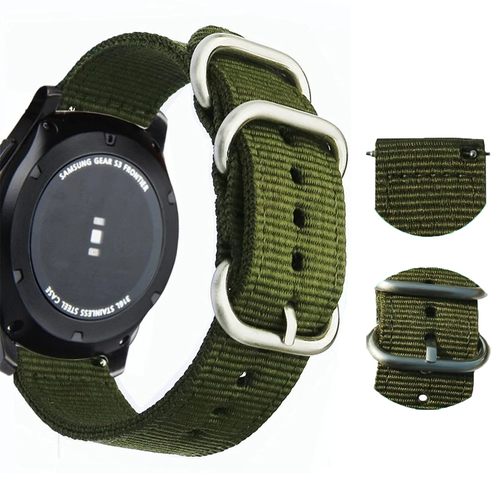 Nato strap for Samsung Galaxy watch 3/46mm/42mm/Active 2 Gear S3 Frontier/S2 18mm/20mm/22mm bracelet Huawei GT-2-2e-pro 46 band | Наручные