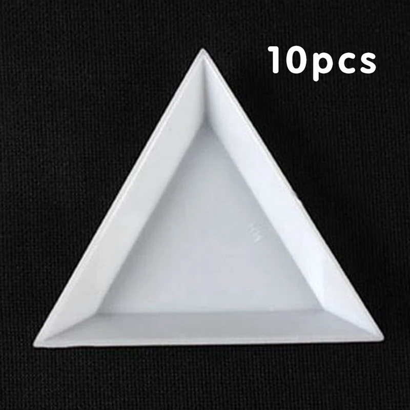 Nail Art White Triangle Rhinestones Beads Gems Glitters Crystal Decoration Sorting Trays Picker Storage Tray Manicure Tool