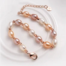 Жемчужный браслет, Пресноводный Жемчуг, модный разноцветный браслет для женщин, подарок, регулируемый браслет, ювелирное изделие