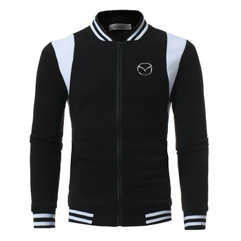 

Classic Leisure Patchwork Stripe Sweatshirt Men Round neck Winter Autumn Warm Comfortable Mazda LOGO Casual Jacket Fast delivery