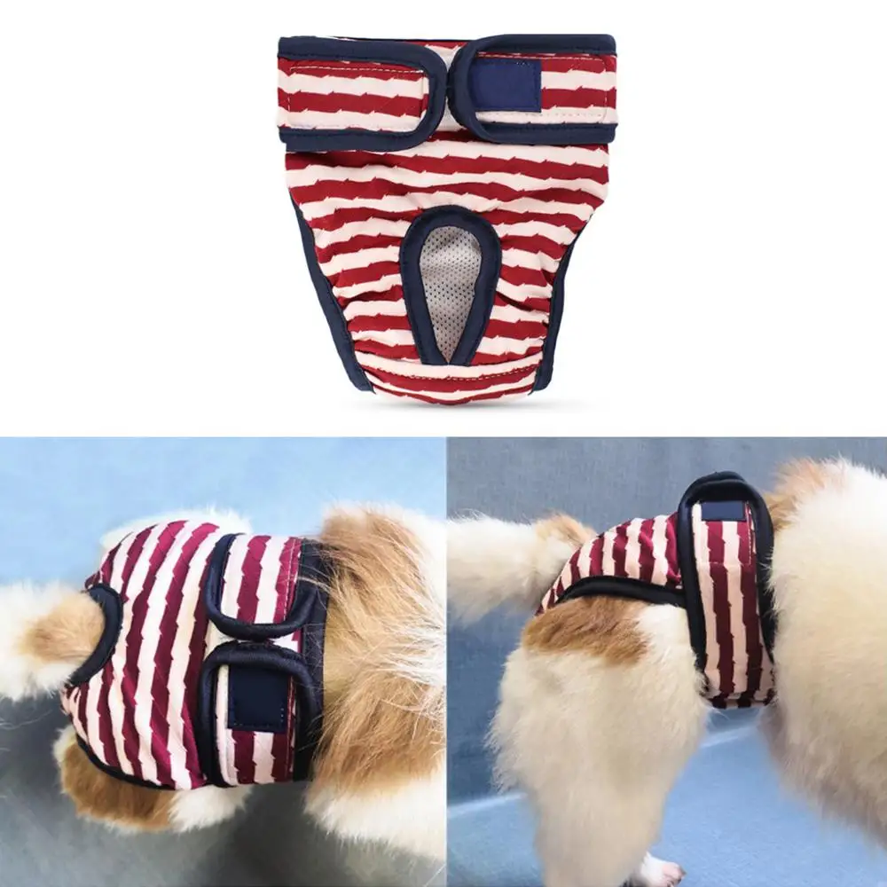 

2pcs Washable Female Dog Diapers, Reusable Doggie Diaper Wraps for Female Dogs