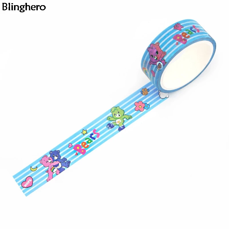 Blinghero 15 мм X 5 м уход медведь маскировки клейкие ленты мультфильм васи клейкие ленты милый медведь клейкие ленты животных наклейка подарок BH0325