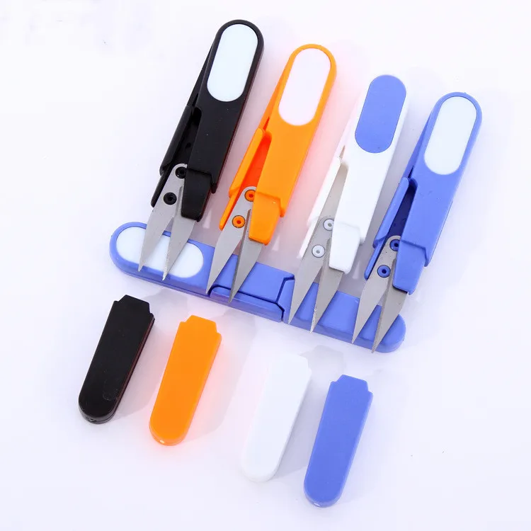 4 вида цветных пружинных поперечных защитных ножниц, ножницы для рыбной линии, пластиковые ножницы, принадлежности для студентов. Цвет в